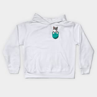 Cute Cartoon Dog in a pocket Kids Hoodie